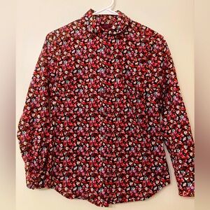 J.Crew x Liberty London Ruffle Trim Button Down Sz 2
